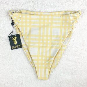 Skatie Yellow Plaid Salty Bikini Bottom